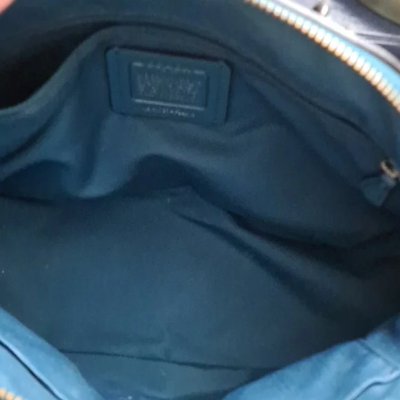 Coach Sierra Satchel in Metallic Dark Teal w/crossbody so Unique And Beautiful - Picture 12 of 13